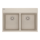 FRANKE MAG6201414-CHA Maris Topmount 31-in x 20.88-in Granite Double Bowl Kitchen Sink in Champagne In Champagne