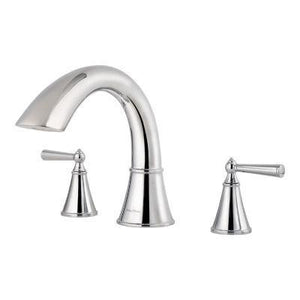 Saxton 2-Handle Complete Roman Tub Trim in Polished Chrome