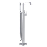 Gerber D300544BST Satin Black Square Floor Mount Tub Filler Trim Kit With Handshower