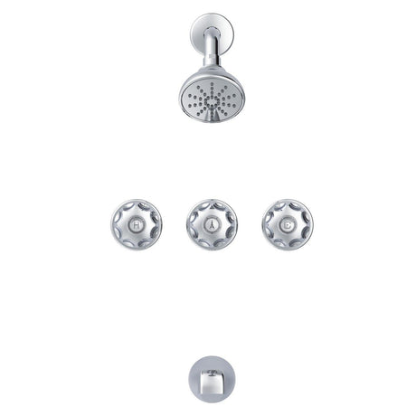 Gerber G0748031 Chrome Classics Three Metal Fluted Handle Threaded ESCUTCHEO...