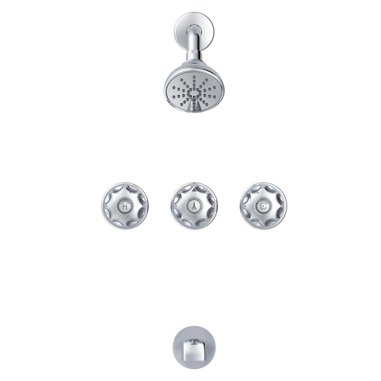 Gerber G0748030 Chrome Classics Three Metal Fluted Handle Threaded ESCUTCHEO...