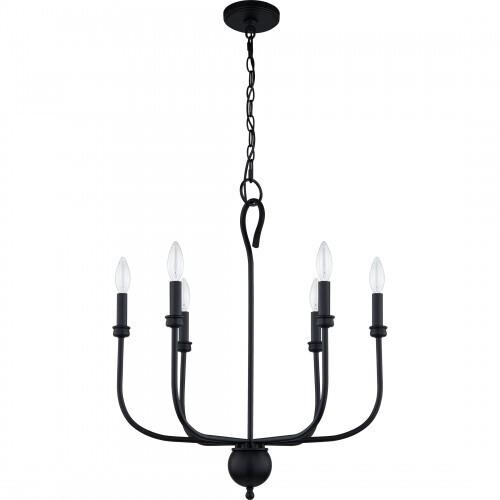 Quoizel BLA5022MBK Blanche Chandelier 6 lights matte black Chandelier