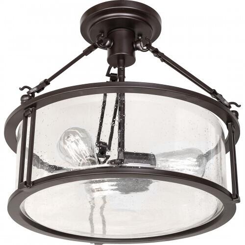 Quoizel BCN1716WT Buchanan Semi flush 3 light western bronze Semi-Flush Mount