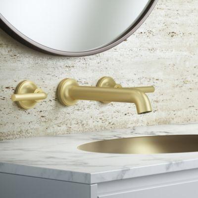 Pfister Brushed Gold 2-handle Wall Mount Bathroom Faucet LG49-TNT2BG