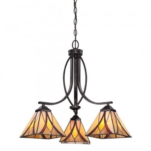 Quoizel TFAS5003VA Asheville Chandelier tiffany valiant bronze 3lt Chandelier