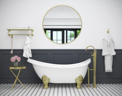 Pfister Brushed Gold Traditional 2-handle Tub Filler With Hand Shower LG6-1TBBG