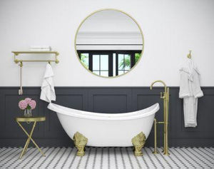 Pfister Brushed Gold Traditional 2-handle Tub Filler With Hand Shower LG6-1TBBG