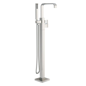 Gerber D300544BNT Brushed Nickel Square Floor Mount Tub Filler Trim Kit With Handshower