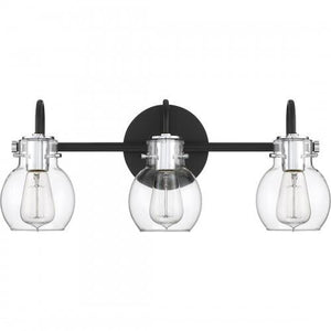 Quoizel ANW83003EK Andrews Vanity Bath Lighting, 3-Light, 300 Watts, Earth Black (9"H x 22"W)