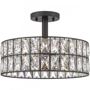 Quoizel QF4046WT Coffman Semi-flush mount 3 light western bronze Semi-Flush Mount