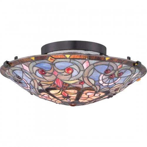 Quoizel TF1805SVB Carroll Flush mount tiffany 16"d vintage bronze Flush Mount