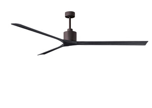 Matthews Fan NKXL-TB-BK-90 Nan XL 6-speed ceiling fan in Matte White finish with 90” solid matte black wood blades