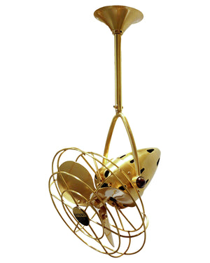 Matthews Fan JD-BRBR-MTL Jarold Direcional ceiling fan in Brushed Brass finish with metal blades.