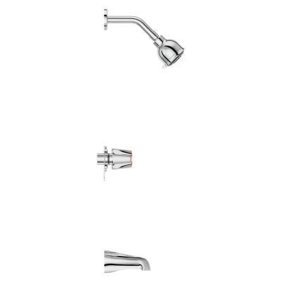 Polished Chrome Pfister 3-handle Tub & Shower Faucet With Metal VER... LG01-3410