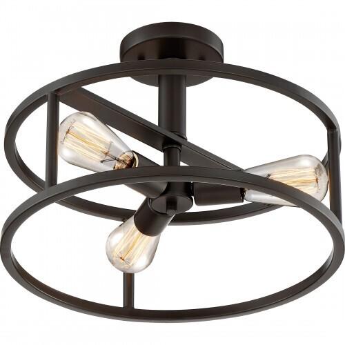 Quoizel NHR1715WT New Harbor Semi flush wstrn brnz 3lts Semi-Flush Mount