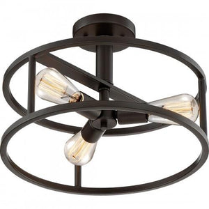 Quoizel NHR1715WT New Harbor Semi flush wstrn brnz 3lts Semi-Flush Mount