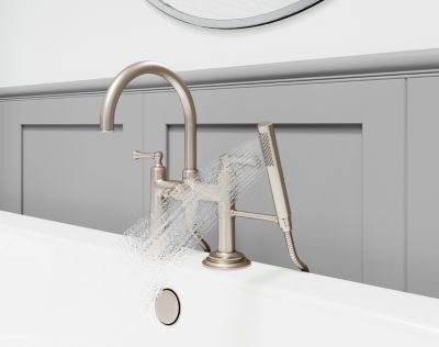 Pfister Brushed Nickel Tisbury Deck Mounted Tub Filler LG6-2TBK