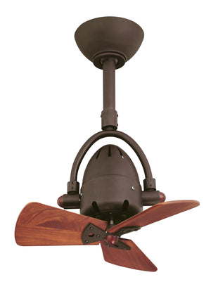 Matthews Fan DI-TB-WD Diane oscillating ceiling fan in Textured Bronze finish with solid mahogany tone wood blades.