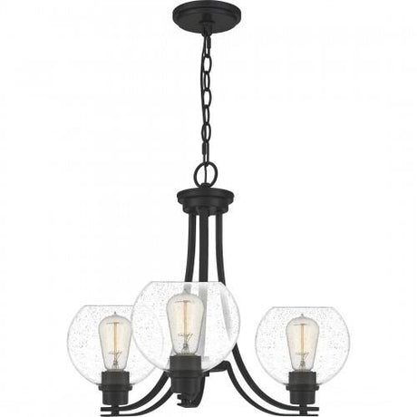 Quoizel PRUS5022MBK Pruitt Chandelier 3 light matte black Chandelier