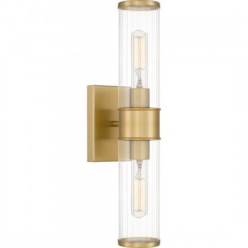 Quoizel QW16128AB Quoizel Wood Wall 2 lights aged brass Wall Sconce