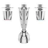 3-Handle Tub & Shower Faucet with Metal Knob Handles