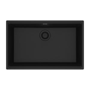 FRANKE MAG11028-MBK Maris Undermount 33-in x 22-in Granite Single Bowl Kitchen Sink in Matte Black In Matte Black