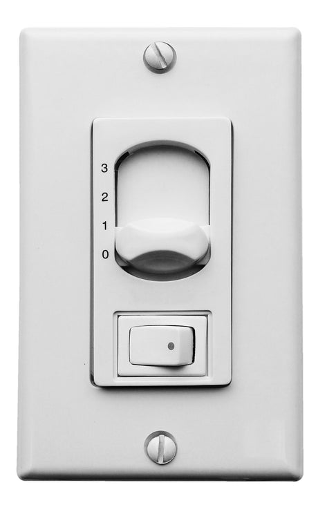 Matthews Fan AT-ME-WC Decora-style 3-speed wall control in White for Atlas Wall Fans.