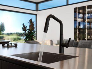 Pfister Matte Black 1-handle Pull-down Kitchen Faucet GT529-ASRB