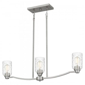 Quoizel ACA335BN Acacia Linear chandelier 3 lights brushed nicke Island Light
