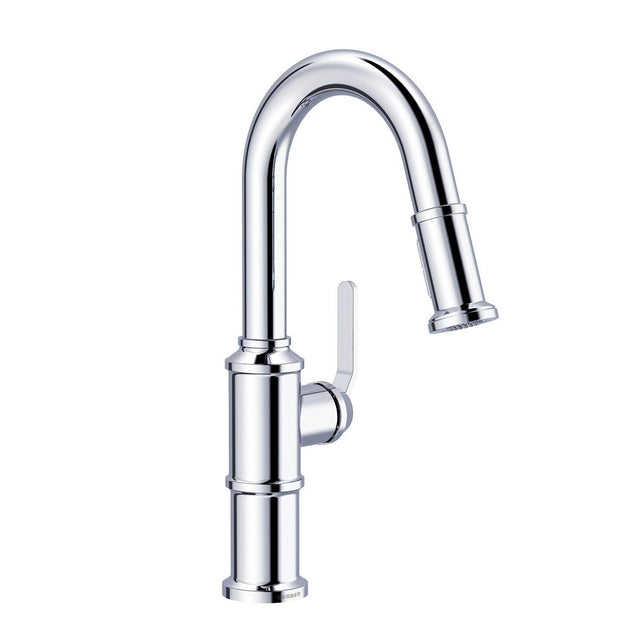 Gerber D150537BS Satin Black Kinzie Single Handle Pull-down Prep Faucet