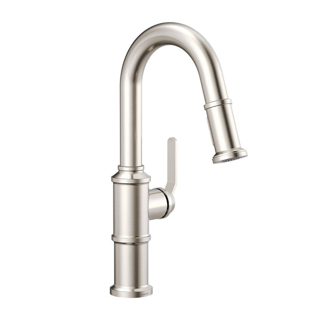 Gerber D150537BS Satin Black Kinzie Single Handle Pull-down Prep Faucet