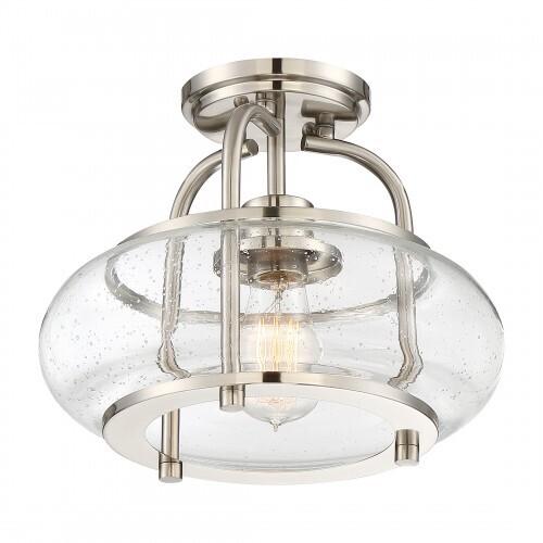 Quoizel TRG1712BN Trilogy Semi-flush 1-light brsh nikl Semi-Flush Mount