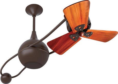 Matthews Fan B2K-BZZT-WD Brisa 360° counterweight rotational ceiling fan in Bronzette finish with solid sustainable mahogany wood blades.