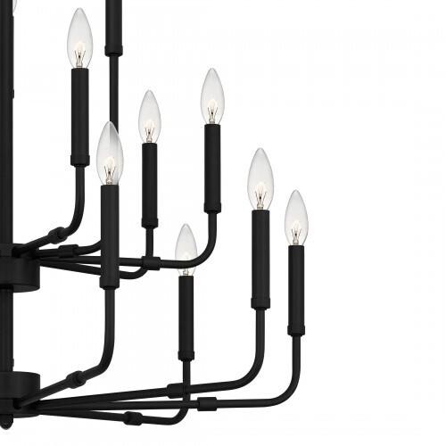 Quoizel ABR5132MBK Abner Chandelier 18 lights matte black. Chandelier