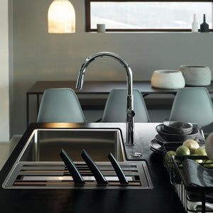 FRANKE CUX16021-W Culinary Center 35-in.  x 21-in. 19 Gauge Stainless Steel Undermount Double Bowl Kitchen Sink Workstation - CUX16021-W In Diamond