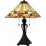 Quoizel TF6153MBK Tiffany Table lamp tiffany 2 lights matte black. Table Lamp