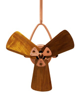 Matthews Fan JD-BRCP-WD Jarold Direcional ceiling fan in Brushed Copper finish with solid sustainable mahogany wood blades.