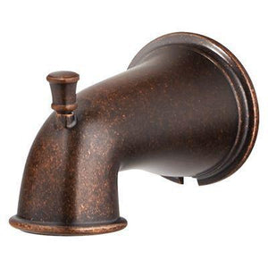 Quick Connect Tub Spout with Diverter in Rustic Bronze