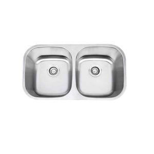 LENOVA SS-ADA-D32 Undermount Double Bowl 30 x 18 5-1/2 - Brushed Satin UNDERMOUNT KITCHEN SINK Kitchen,Kitchen Sinks,Undermount Sinks, Lenova ADA and Specialty Stainless Steel Kitchen Sink