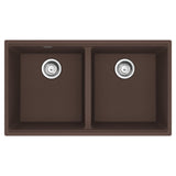 FRANKE MAG1201515-MOC-S Maris Undermount 33-in x 18.94-in Granite Double Bowl Kitchen Sink in Mocha In Mocha
