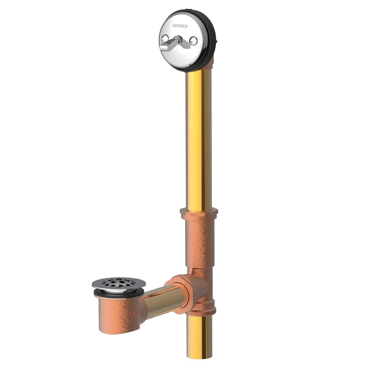 Gerber G004181891 Chrome Classics Auto Trip Drain for Standard Tub With Brass ...