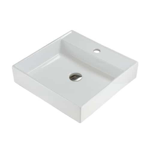 Lenova PAC-21 Above Counter Single Bowl 17-1/2 x 17-1/2 x 4 - White