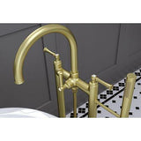 Tisbury Traditional Free-standing Tub Filler with Hand Shower in Brushed Gold