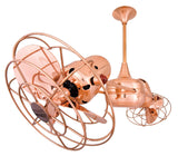 Matthews Fan DD-CP-MTL Duplo Dinamico 360” rotational dual head ceiling fan in Polished Copper finish with Metal blades.