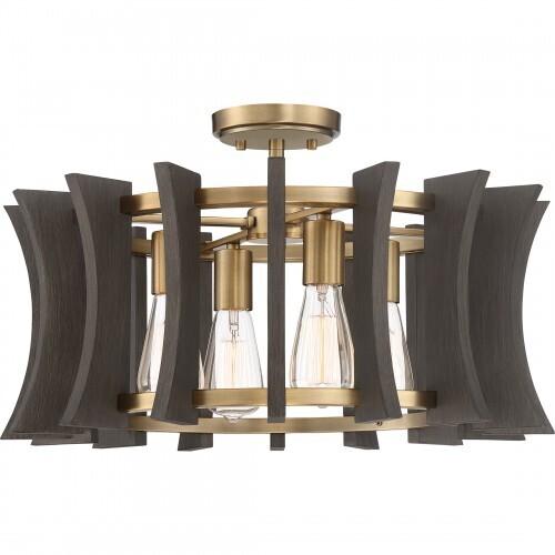 Quoizel QOP5196AB Cordelia Pendant  4 light aged brass Pendant