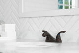Pfirst Series 2-Handle 4" Centerset Bathroom Faucet in Tuscan Bronze