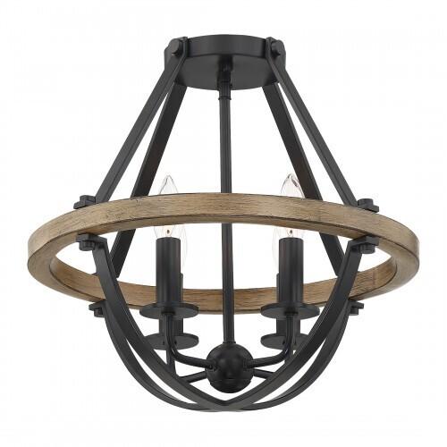 Quoizel BRL1716EK Bartlett Semi- flush mount 4 light earth black Semi-Flush Mount