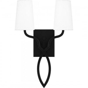 Quoizel QW16130MBK Quoizel Wood Wall 2 light matte black Wall Sconce