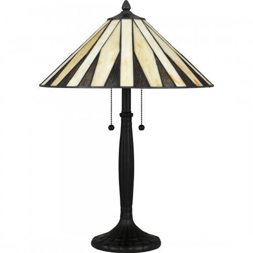 Quoizel TF5617MBK Tiffany Table lamp tiffany 2 lights matte black Table Lamp