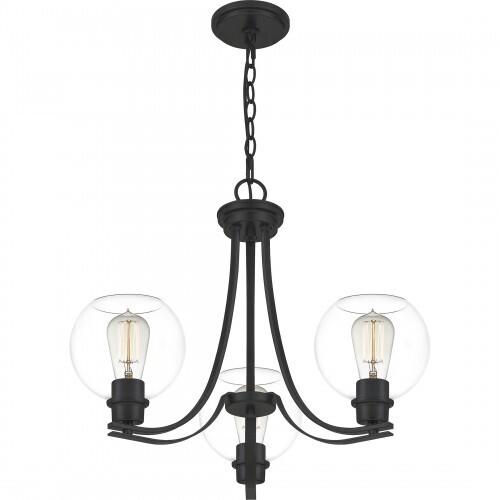 Quoizel PRUC5022MBK Pruitt Chandelier 3 light matte black Chandelier